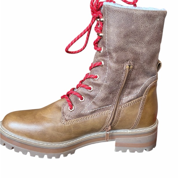 Call it Spring ladies Vegan Chunky, lace-up combat boot style-side zips-SIZE 9 - Picture 5 of 10